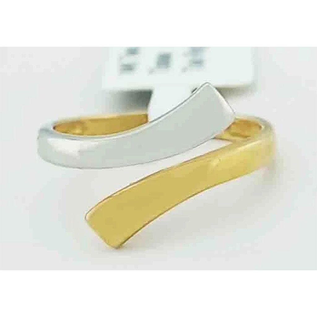 Two Tone Toe Adjustable Ring Solid 14k Gold